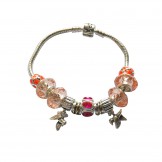 Pandora DIY Bracelet Colorful With Glass Beads And Silver Charms