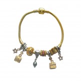 Pandora DIY Bracelet Gold And Silver Five Stars